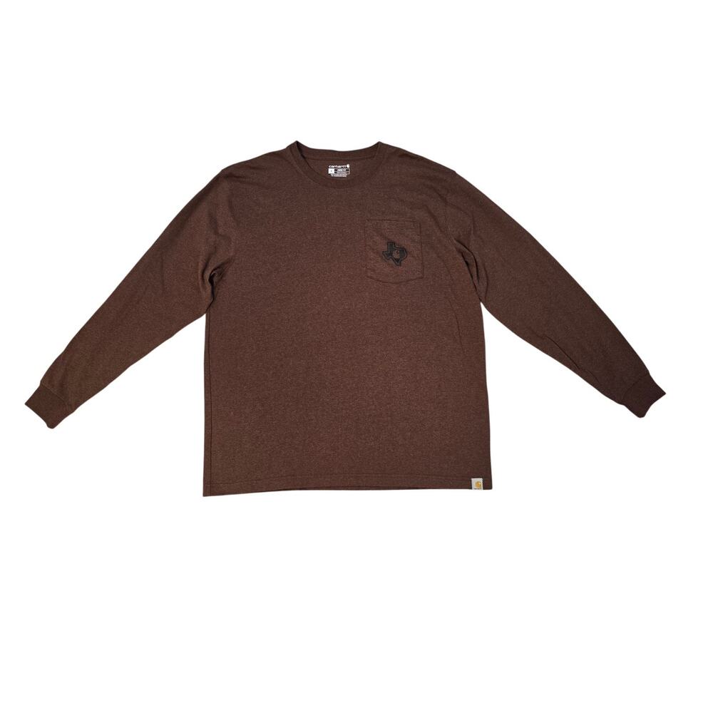 Carhartt Men’s Large Rust Red Long Sleeve Pocket Shirt Texas Workwear
